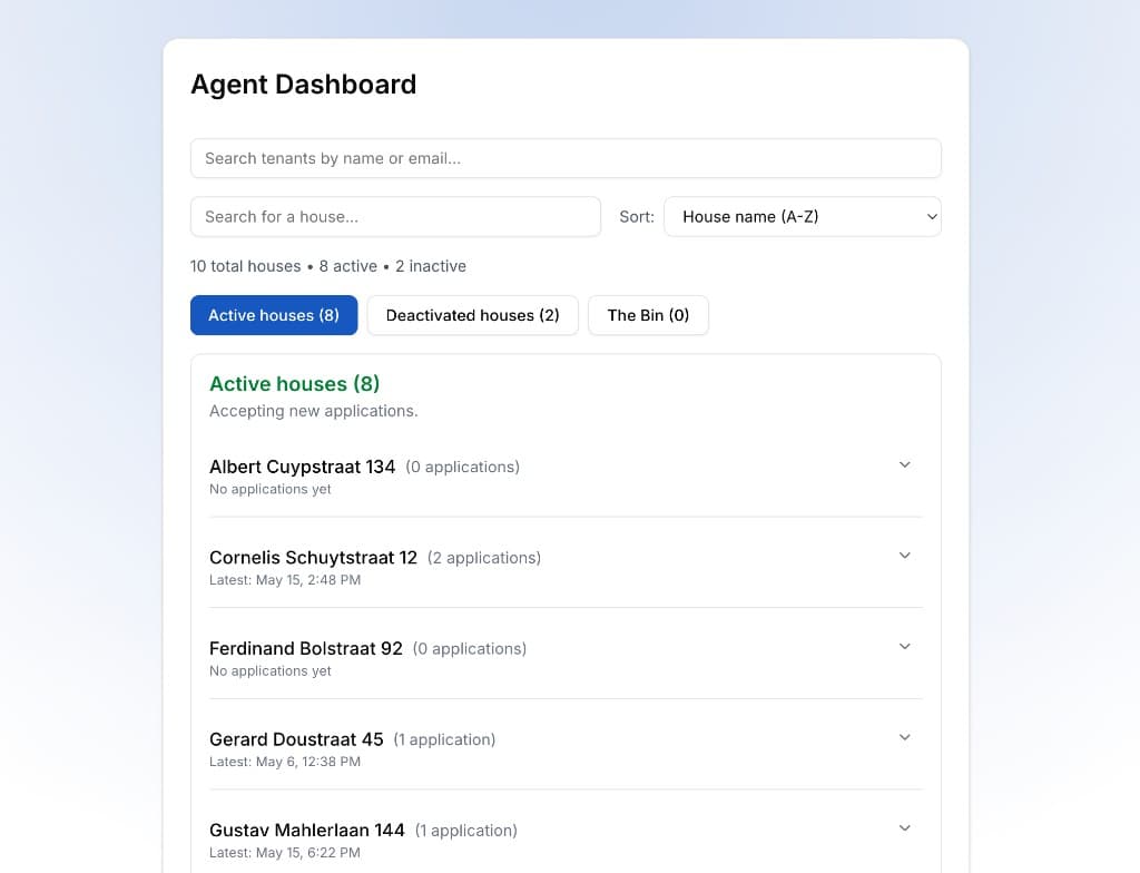 Expat Rental Services agent dashboard